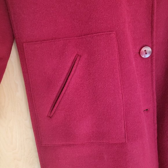 J. Jill Wool Blend Long Coat Red Size Large - Picture 11 of 13